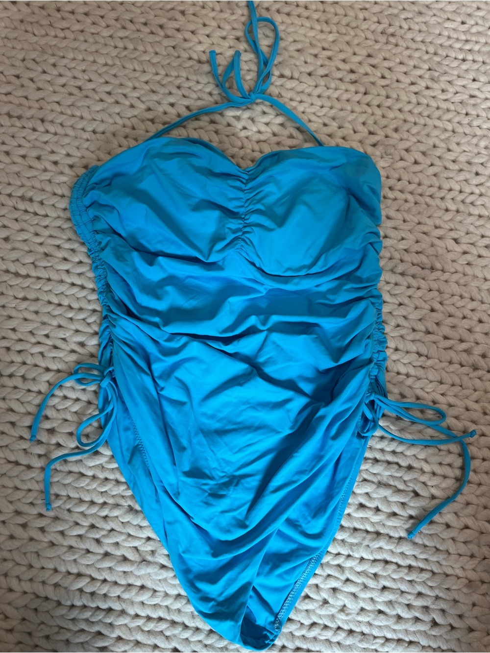 Melissa Odabash Blue Ruching One-Piece Swimsuit Size Large